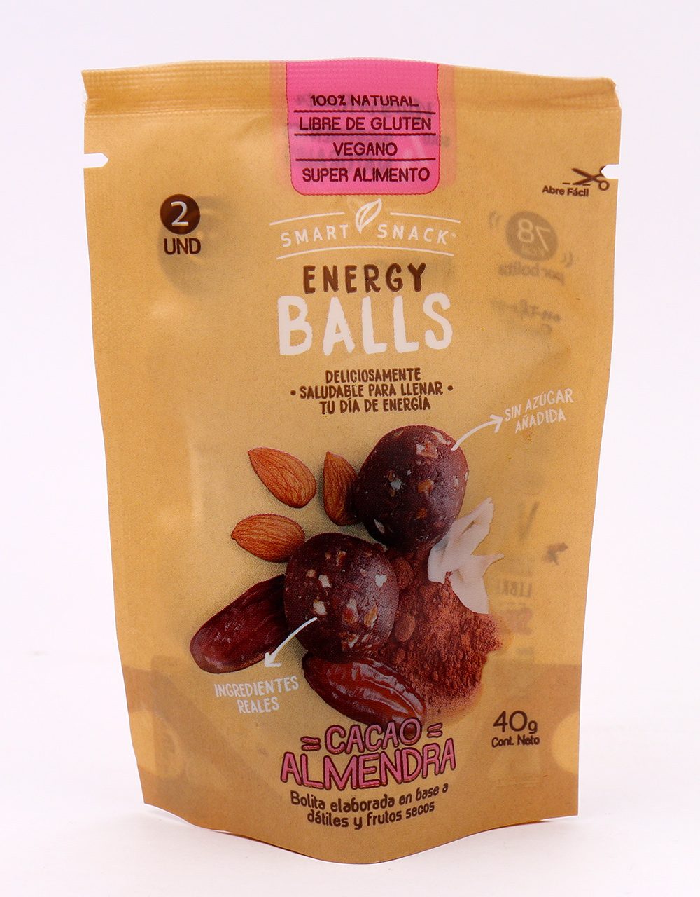 Energy Balls Cacao Almendra 40 Grs Smart Snack-1