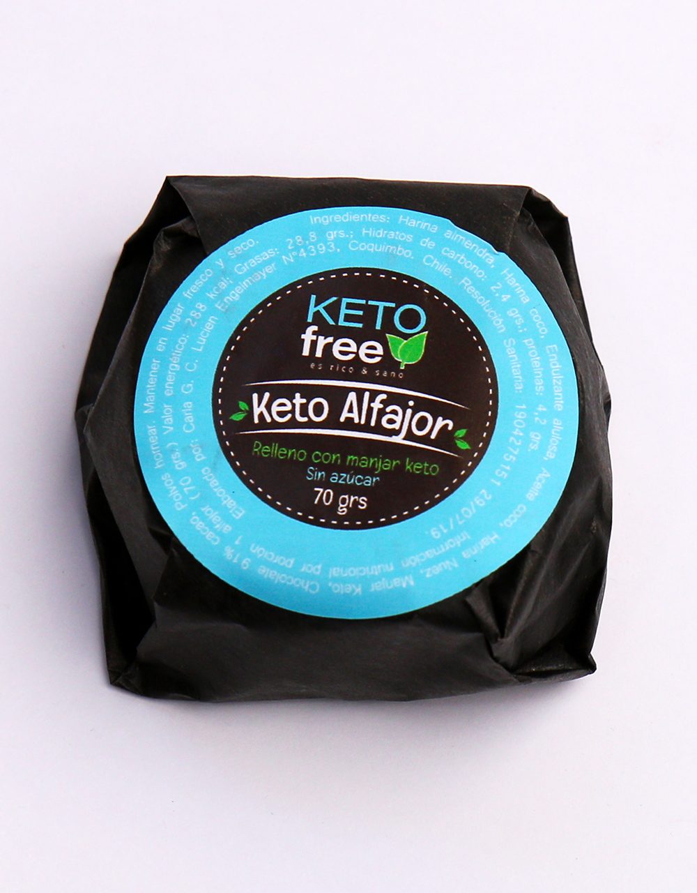 Keto Alfajor Relleno Manjar Keto 70 Grs Keto Free